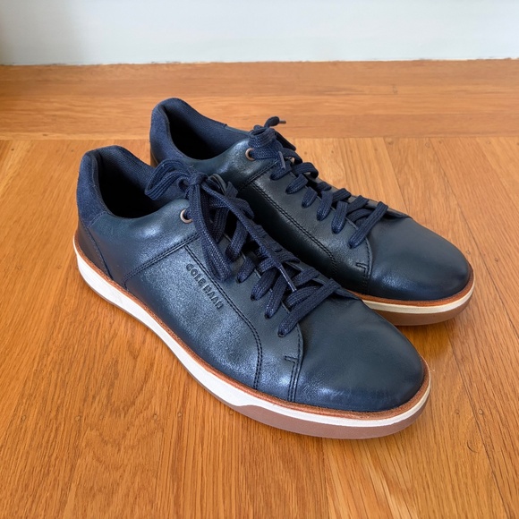 Cole Haan Grand Crosscourt leather sneaker in navy blue (peacoat) (Size 10M) - Picture 1 of 5